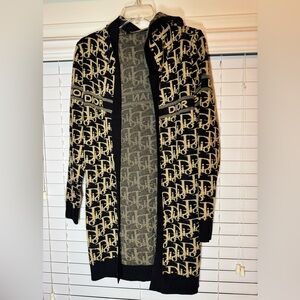 Black and Cream Patterned Cardigan. No Brand.